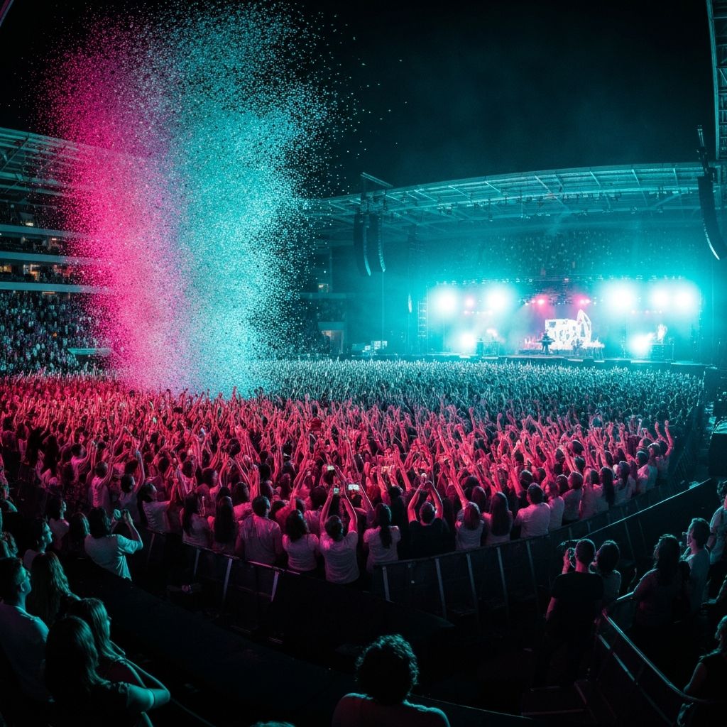 Stadium crowd doing wave